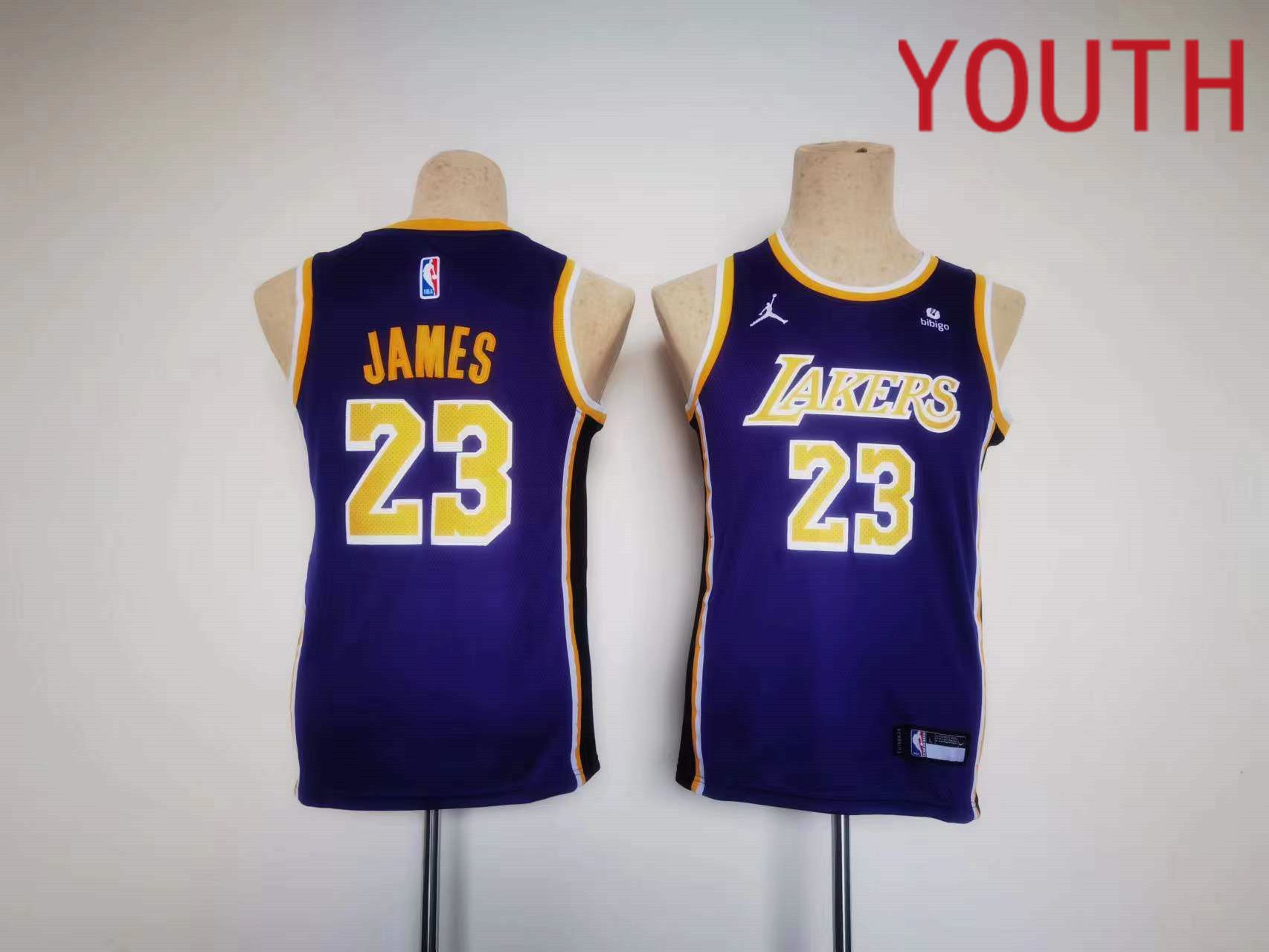 Youth Los Angeles Lakers #23 James Jordan Brand Purple 2023 NBA Jersey->los angeles lakers->NBA Jersey